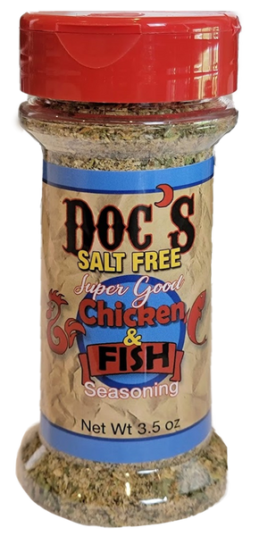 Doc's Salt-Free SUPER GOOD Fish and Chicken Seasoning 3.5 oz